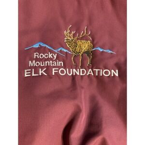 VTG Rocky Mountain Elk Foundation Embroidered Burgundy Birdie Jacket XL USA Made